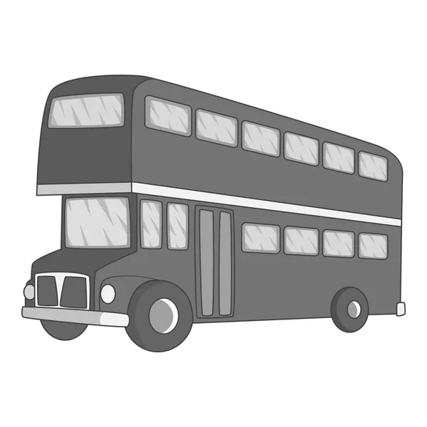 Doppeldeckerbus-Ikone monochrom — Stockvektor