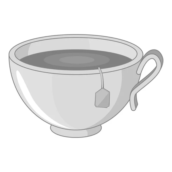 Tazza di icona del tè monocromatica — Vettoriale Stock