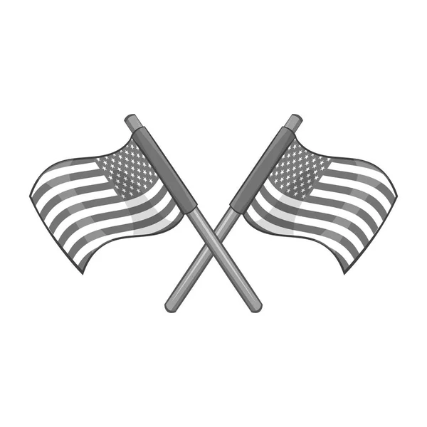 День независимости США флаги икона монохромный — стоковый вектор