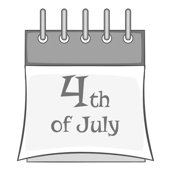 Ícone do calendário do dia da independência monocromático — Vetor de Stock