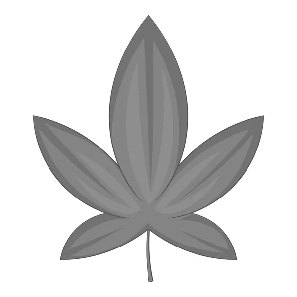 Ікона з листя конопель монохромна — стоковий вектор