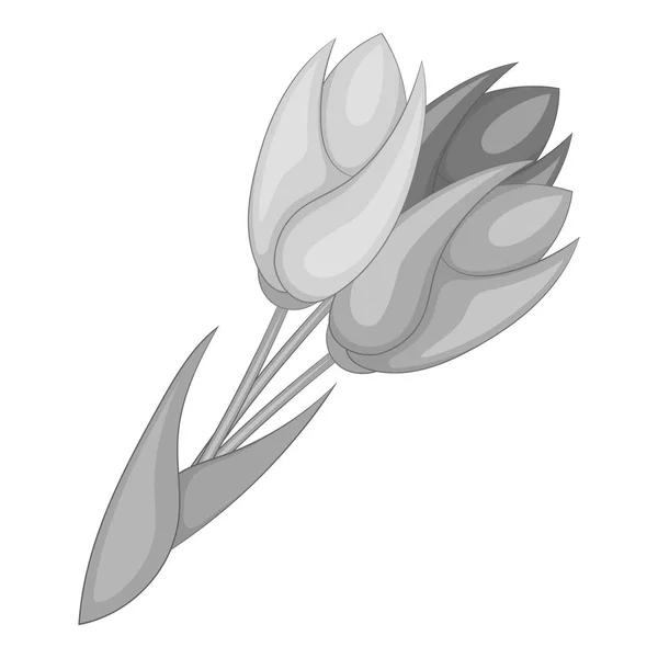 Tulipany ikony monochromatyczne — Wektor stockowy