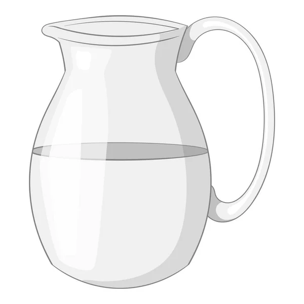 Džbánek mléka ikonu černobílá — Stockový vektor