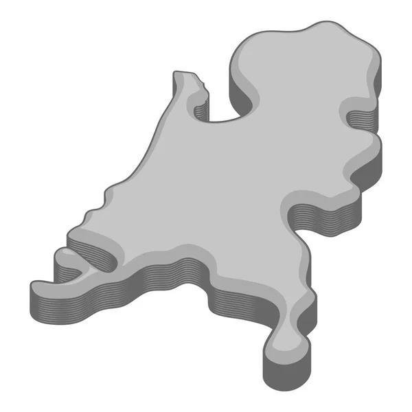 Holanda mapa icono monocromo — Vector de stock