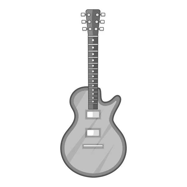 Akoestische gitaar pictogram zwart-wit — Stockvector