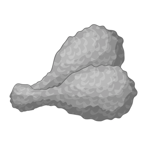 Grillad kyckling ben ikonen svartvitt — Stock vektor