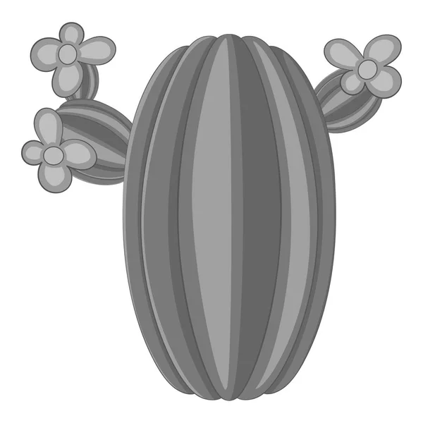 Cactus floreciente icono monocromo — Archivo Imágenes Vectoriales