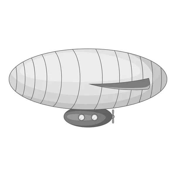 Icono de dirigible elíptico monocromo — Archivo Imágenes Vectoriales
