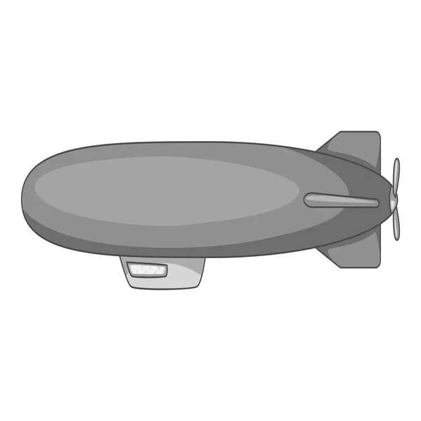 Long airship icon monochrome — Stock Vector