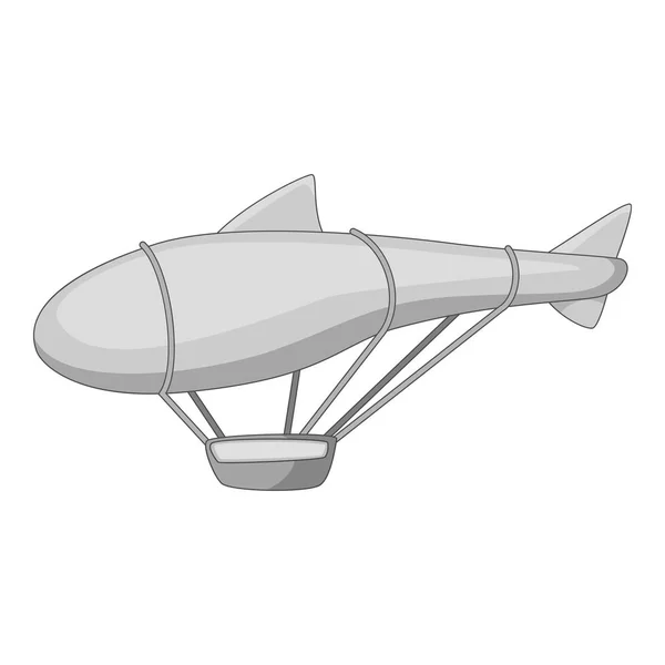 Icono dirigible volador monocromo — Archivo Imágenes Vectoriales