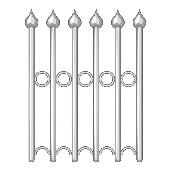 Decorative iron fence icon monochrome — Stock Vector