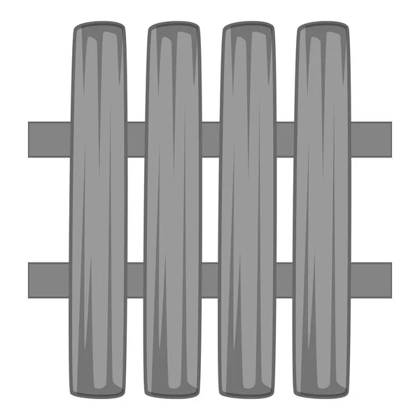 Dřevěný plot ikonu černobílá — Stockový vektor