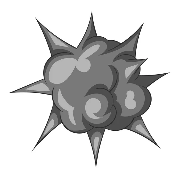 火アイコン モノクロと爆発 — ストックベクタ