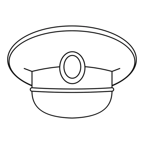 Cappello nautico bianco icona contorno — Vettoriale Stock