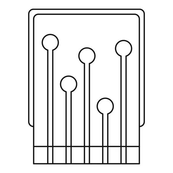 计算机处理器图标轮廓 — 图库矢量图片