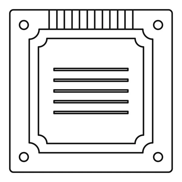 Moderno profilo icona CPU multicore — Vettoriale Stock