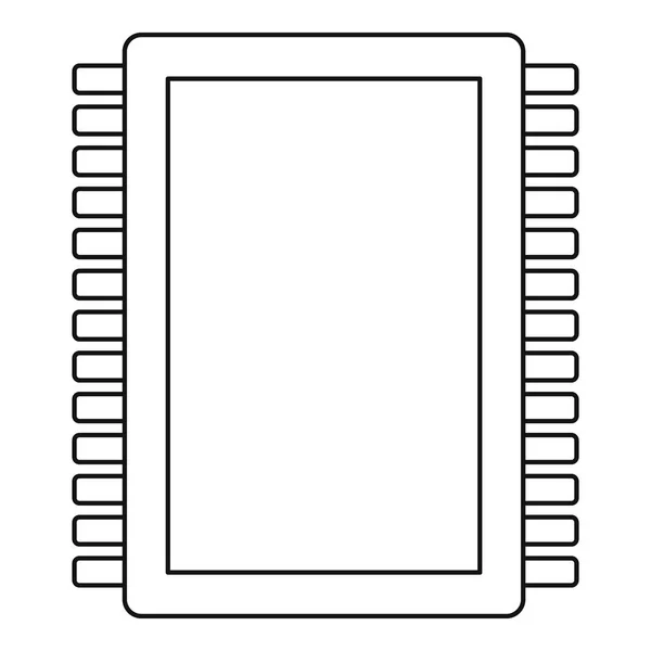 コンピューター電子回路基板アイコンの概要 — ストックベクタ