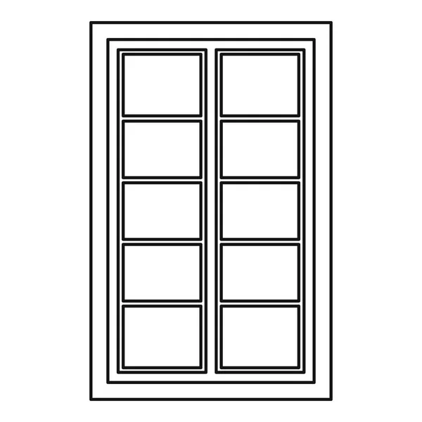 Schema icona finestra reticolata in legno — Vettoriale Stock