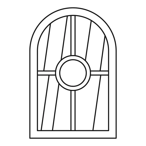 Contorno icona della finestra ad arco bianco — Vettoriale Stock