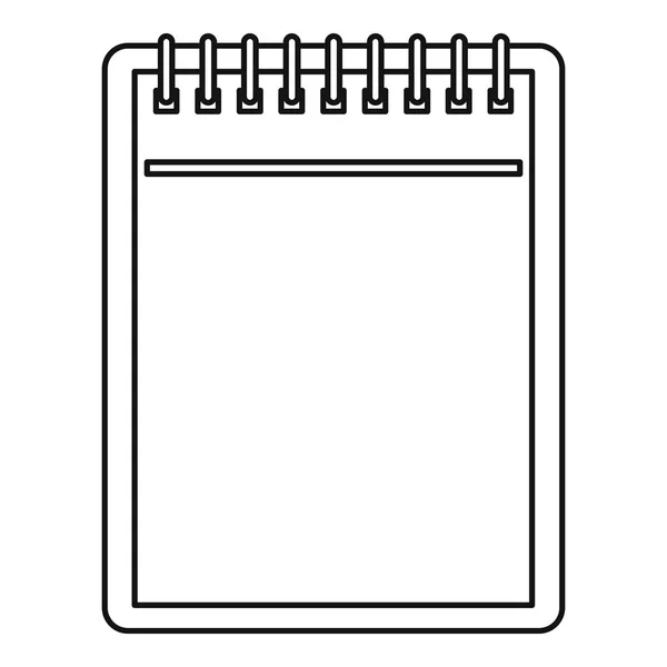 Blank spiral notepad icon outline — Stock Vector