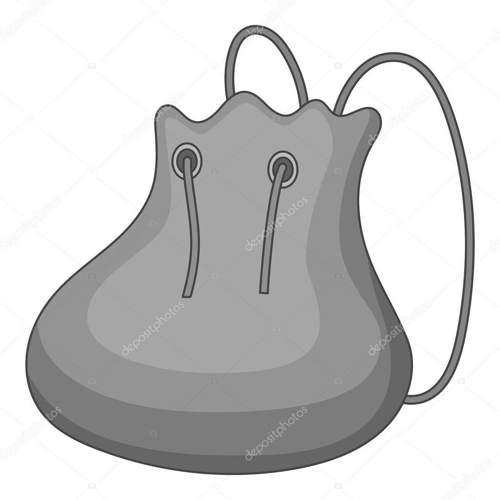 Little backpack icon in monochrome style isolated on white background vector illustration