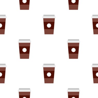 Kahverengi kağıt bardak kahve desen sorunsuz