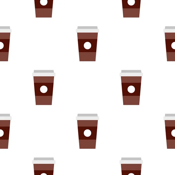 Papel marrón taza de café patrón sin costura — Vector de stock