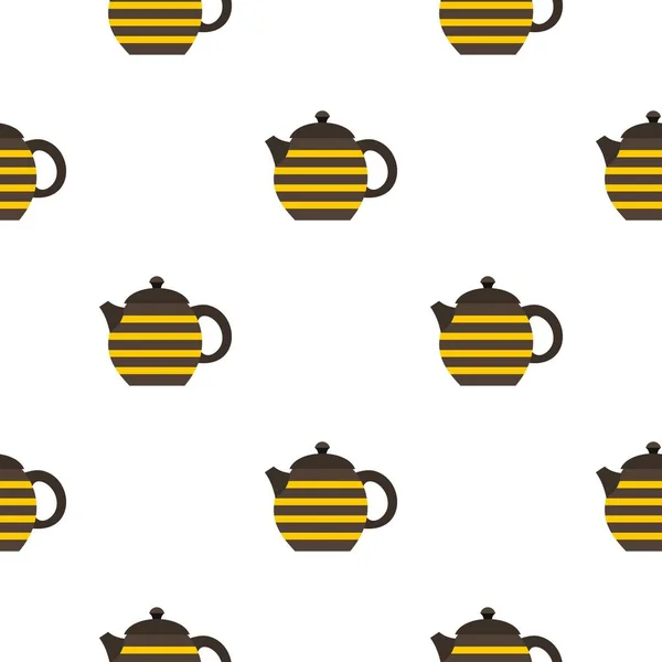Striped teapot pattern seamless — Stock Vector