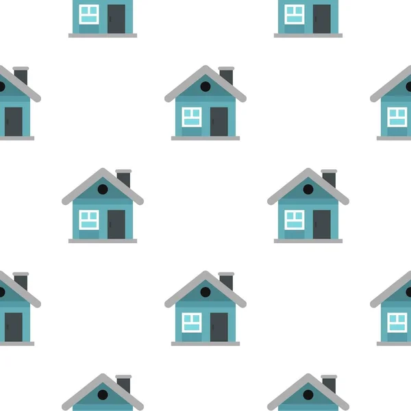 Kleine blauw huisje patroon naadloos — Stockvector
