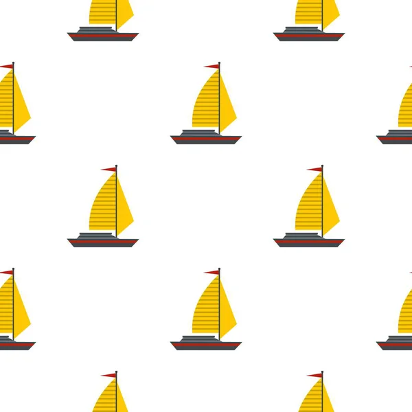 Barco com padrão de vela amarela sem costura — Vetor de Stock