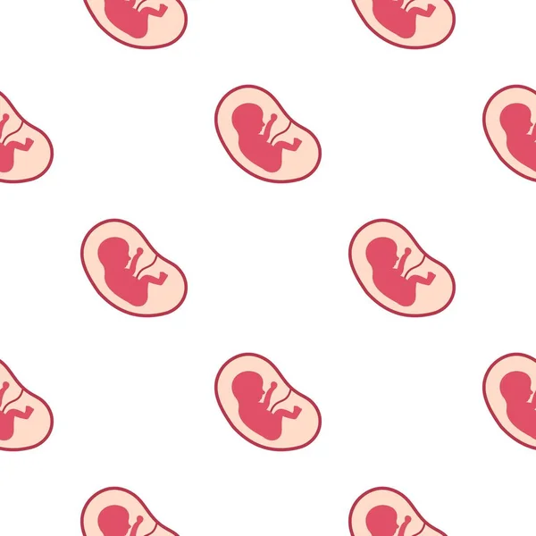 Bébé fœtus dans le motif utérin sans couture — Image vectorielle