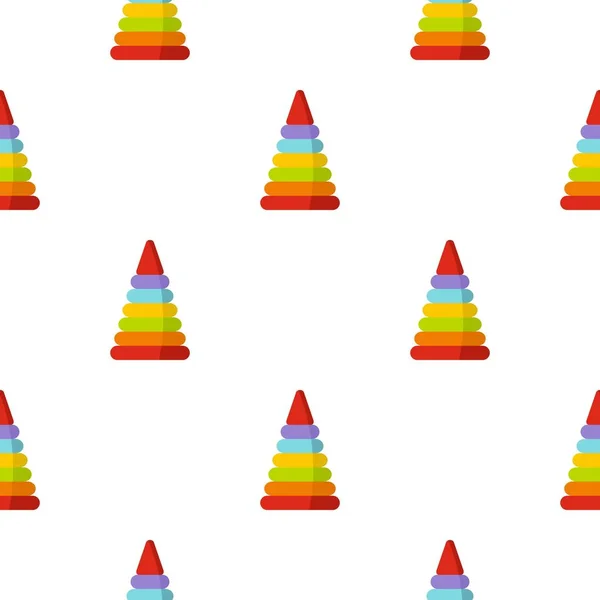 Colorido patrón de pirámide de juguete sin costura — Vector de stock