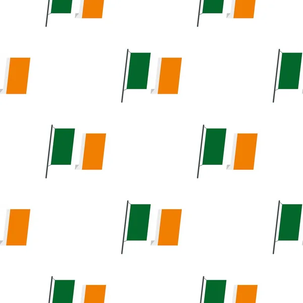 Waving flag of Ireland pattern seamless — Stock Vector