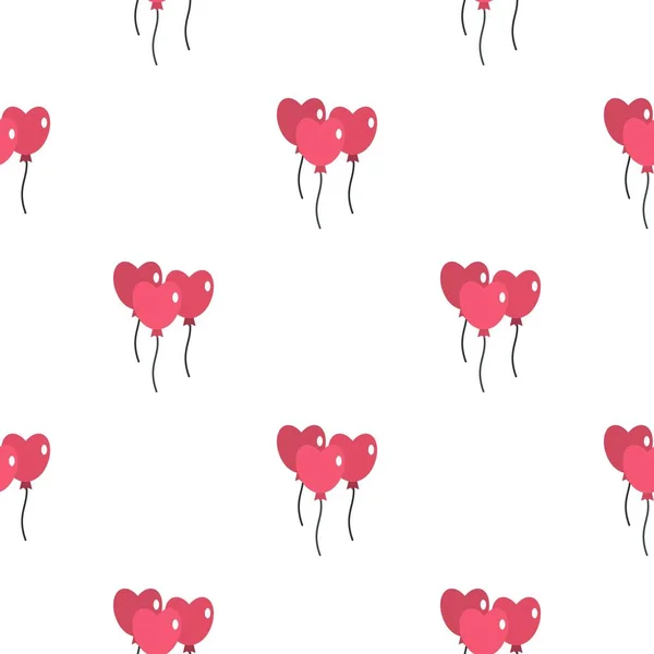 Rosa Luftballons in Form von Herzmustern nahtlos — Stockvektor
