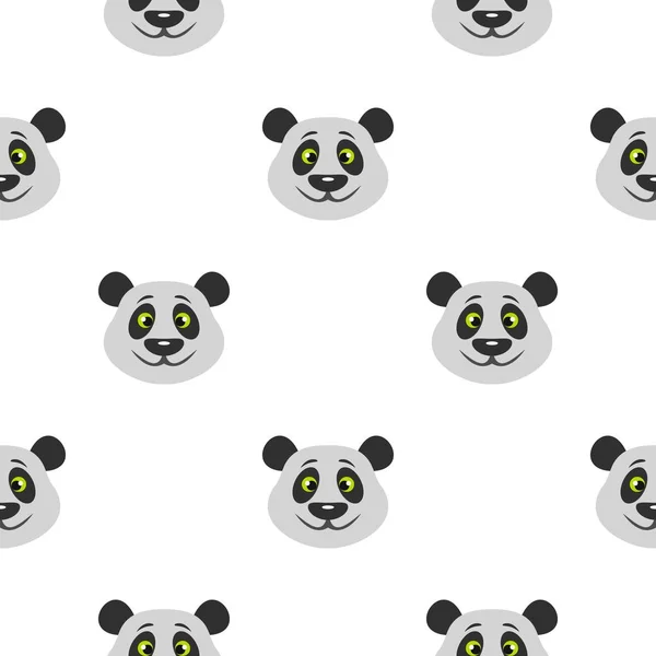 Hoofd van panda bear patroon naadloos — Stockvector