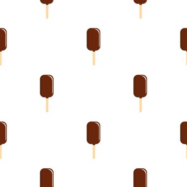 Çikolatalı dondurma tahta sopa desen