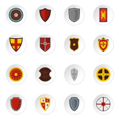 Kalkan çerçeveler düz Icons set