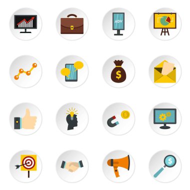 Öğeleri pazarlama düz Icons set