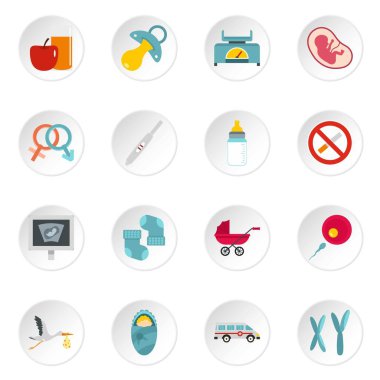 Gebelik simgeleri simgeleri düz stil kümesinde