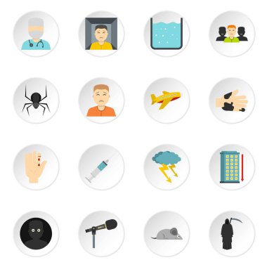 Fobi simgeleri simgeleri düz stil kümesinde