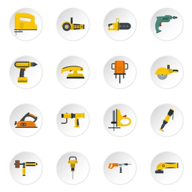 Elektrikli Araçlar Icons set düz tarzı