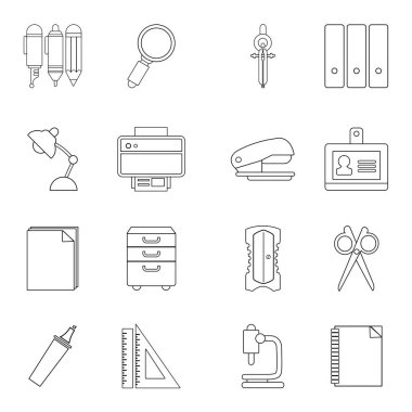 İleti örneği Icons set, anahat stili