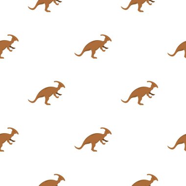 Kahverengi parazavrolofus dinozor desen sorunsuz