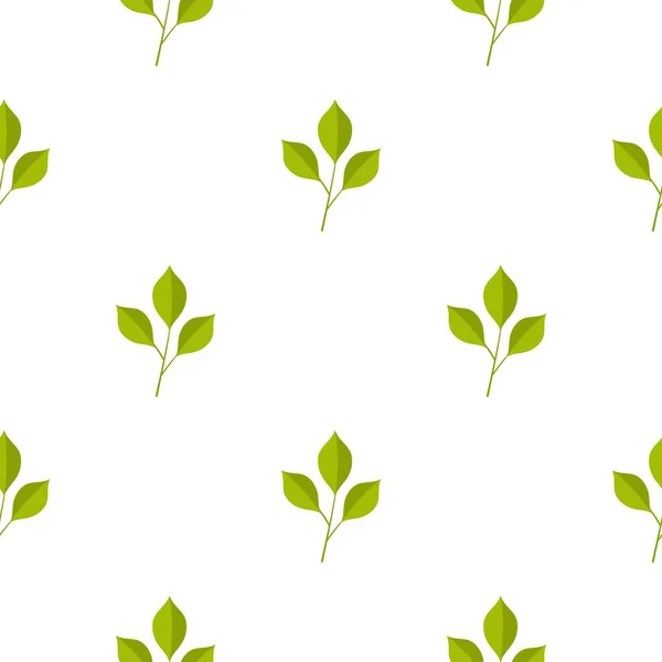 Patrón de hojas de cereza verde sin costura — Vector de stock