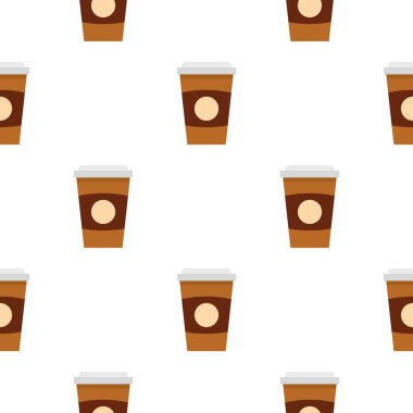 Kahverengi kağıt kahve fincanı deseni sorunsuz