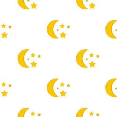 Gece gökyüzünde yıldızlar ve ay desen sorunsuz ile