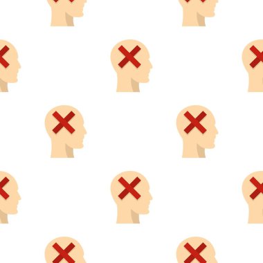 Adam baş siluet Kızıl Haç ile desen içinde