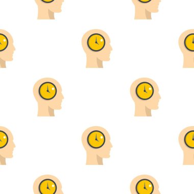 Bir insan kafası saat desenli silüeti