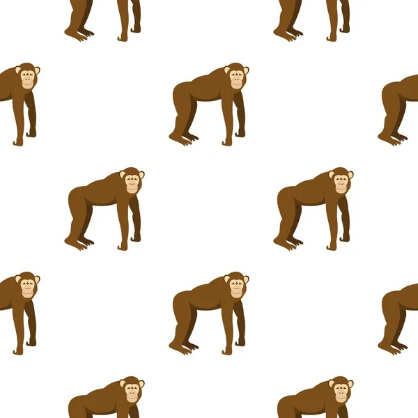 Patrón de mono marrón sin costura — Vector de stock
