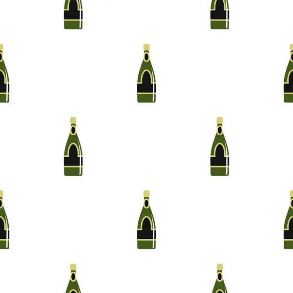 Patrón de botella de champán sin costura — Vector de stock